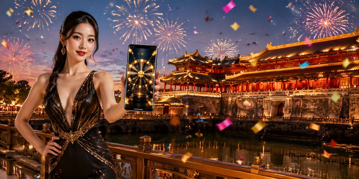 Lễ hội rút thăm may mắn tại Huế với không khí sôi động và màn hình hiển thị kết quả trực tiếp